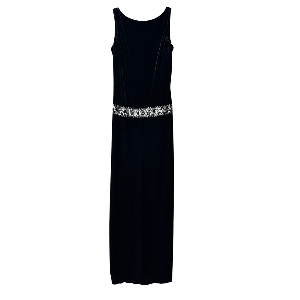 Rimini Velvet Rhinestone Embellished V-Back Maxi Dress Size 6